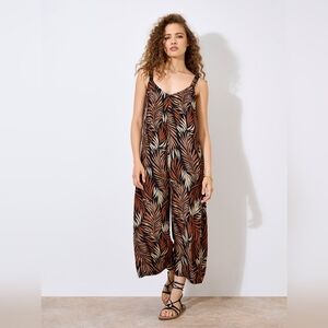 Leaf Print Jumpsuit